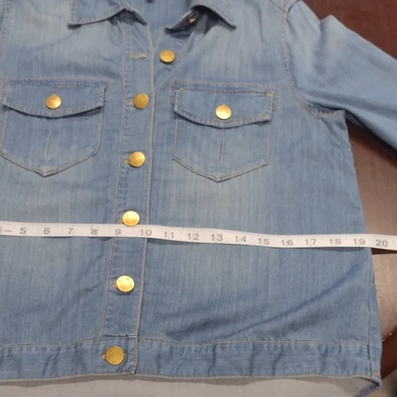 CAbi Light Blue Jean Jacket Style #6255 Western Rodeo Farm Festival - Picture 10 of 14